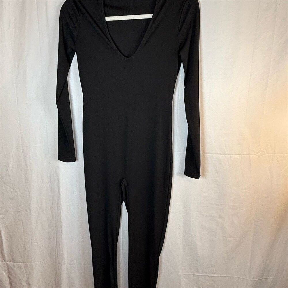 SHEIN Jumpsuit Womens S Black V-Neck Long Sleeve Catsuit